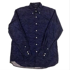 AUSTIN Reed Blue Paisley Button Down Dress Shirt